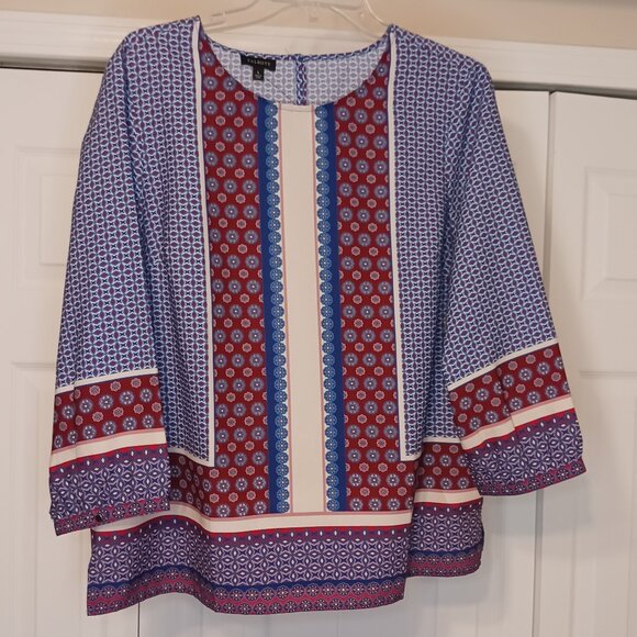 Talbots Tops - 3/$18 or 5/$25 NWT Talbots Blue/Red Long Sleeve Top Size Large